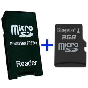MS Pro Duo Adapter + MicroSD 2GB kompatibel mit Sony PSP