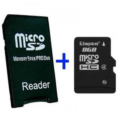 MS Pro Duo Adapter + MicroSD 8GB MEMORY STICK AND HD PSP 3000  15.00 euro - satkit