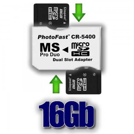 Pack Adapter 2xMicroSDHC 32GB MEMORY STICK AND HD PSP 3000  21.00 euro - satkit