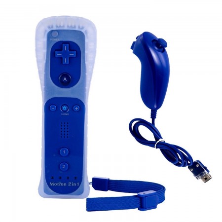 PACK WIIMOTE + NUNCHUCK *kompatibel*[Wiimote + Nunchuck] Blau Wii CONTROLLERS  13.00 euro - satkit