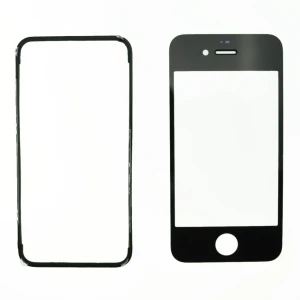 iPhone 4 Glasdisplay Schwarz mit Kleberahmen zur Reparatur
