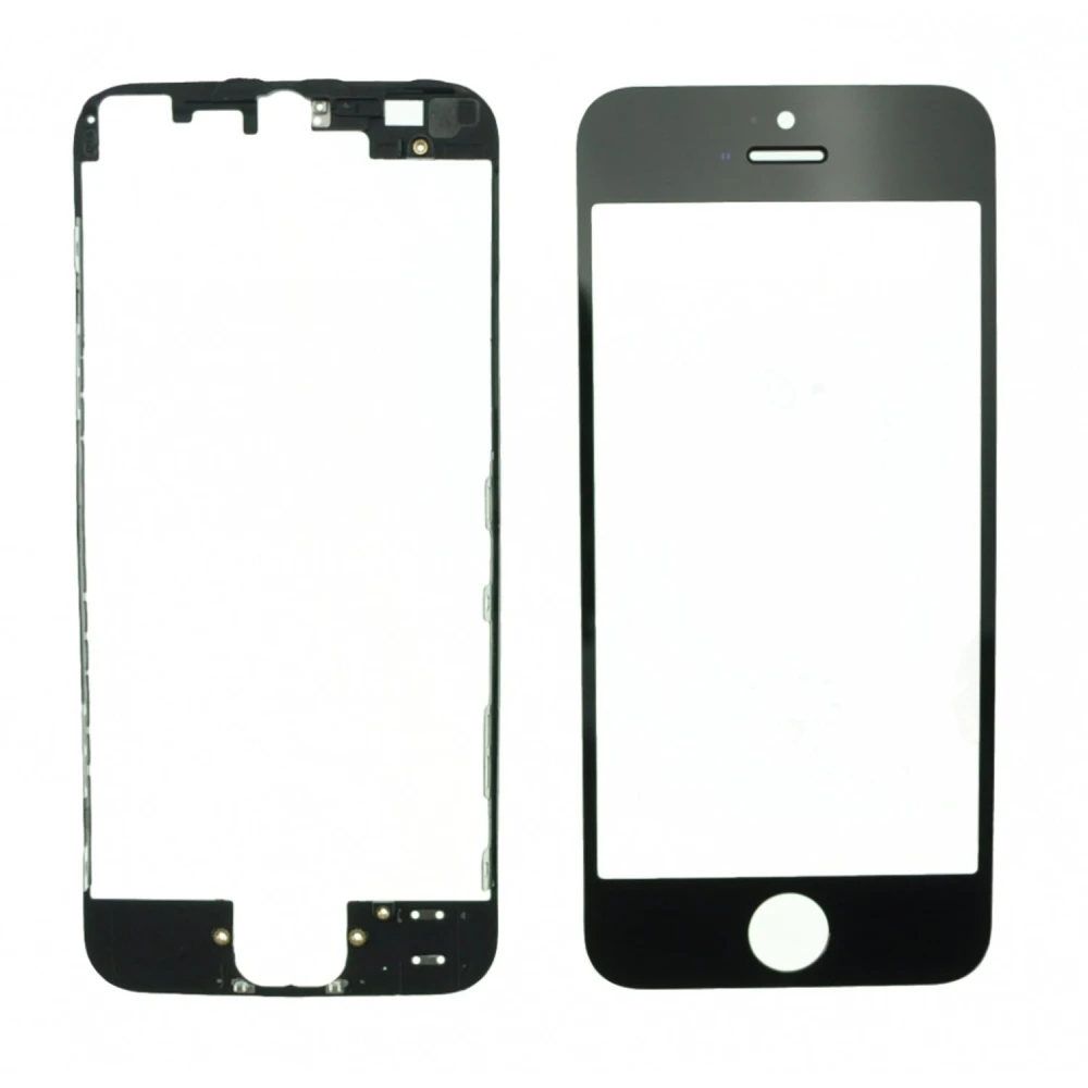 iPhone 5 Glasdisplay Schwarz + Kleberahmen zur Reparatur