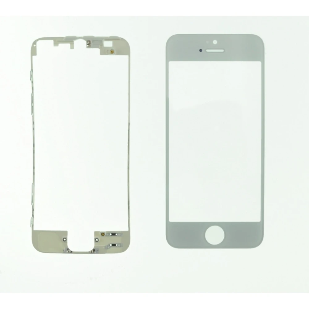 iPhone 5s Glasdisplay Weiß mit Kleberahmen von satkit