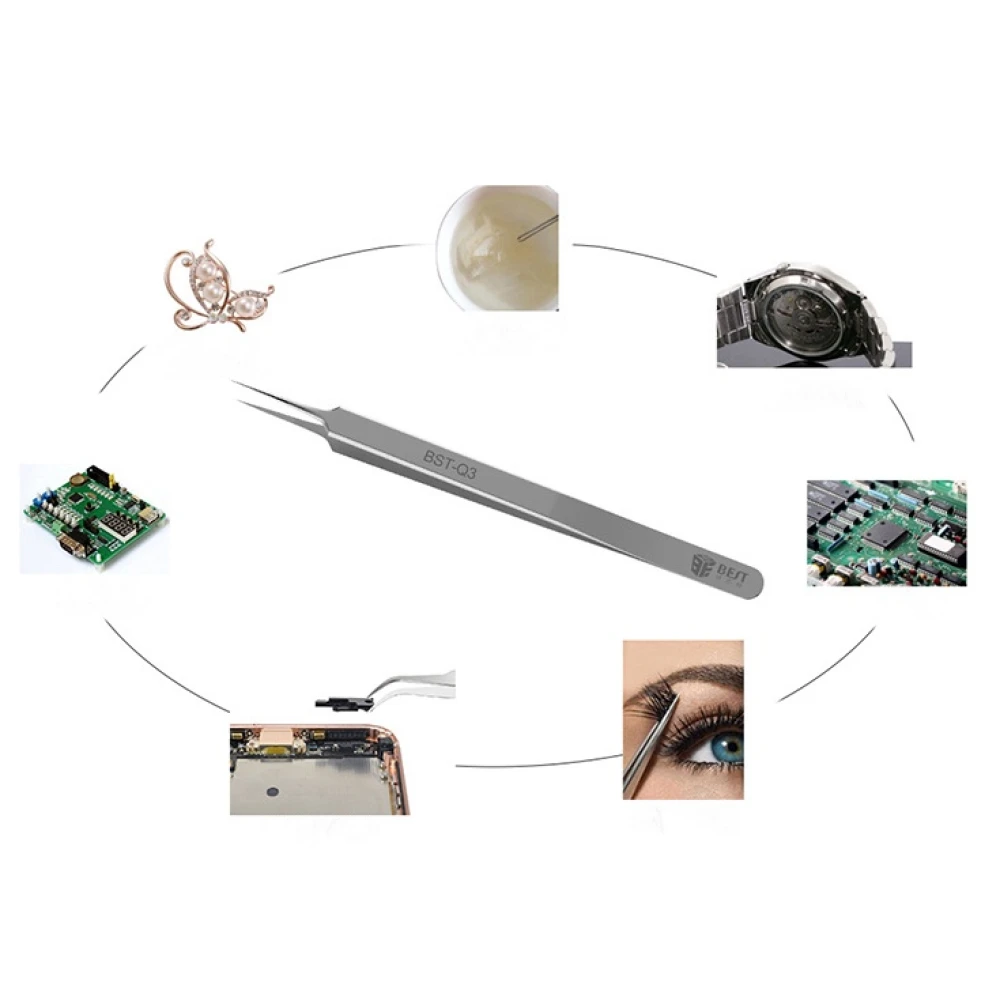 Best Q3 Präzisionspinzette für Elektronik, gerade zum Entfernen von Bauteilen