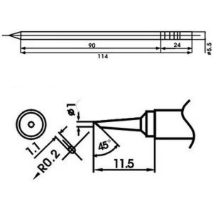 Aoyue LF-1BC Lötspitze mit integrierter Heizung für Lötstationen