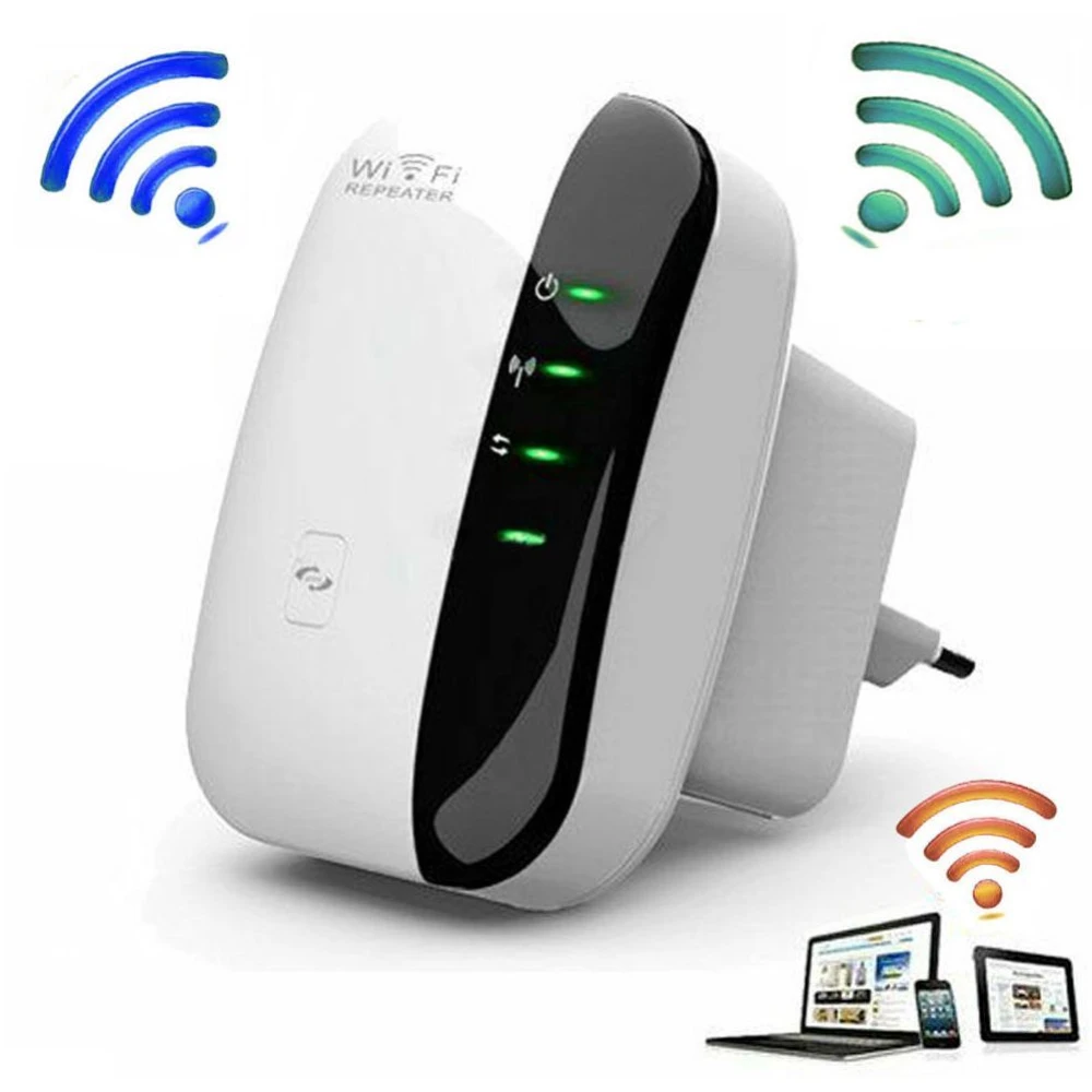 Repetidor Wifi Wr03 300mbps 2.4ghz en uso para extender señal wifi en terraza