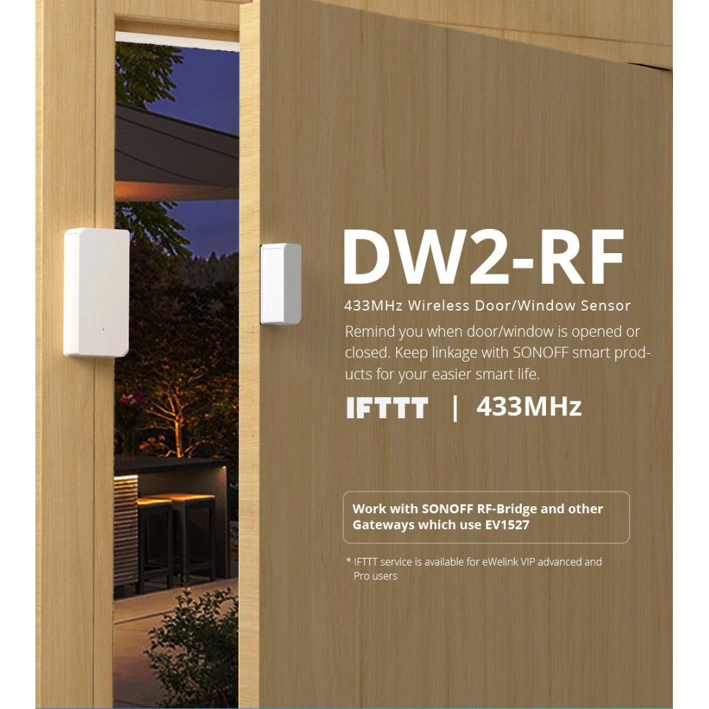 SONOFF DW2 RF Funk-Tür-/Fenstersensor für die Haussicherheit