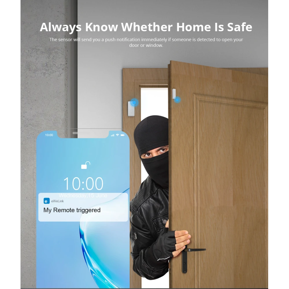 SONOFF DW2 RF Funk-Tür-/Fenstersensor für die Haussicherheit