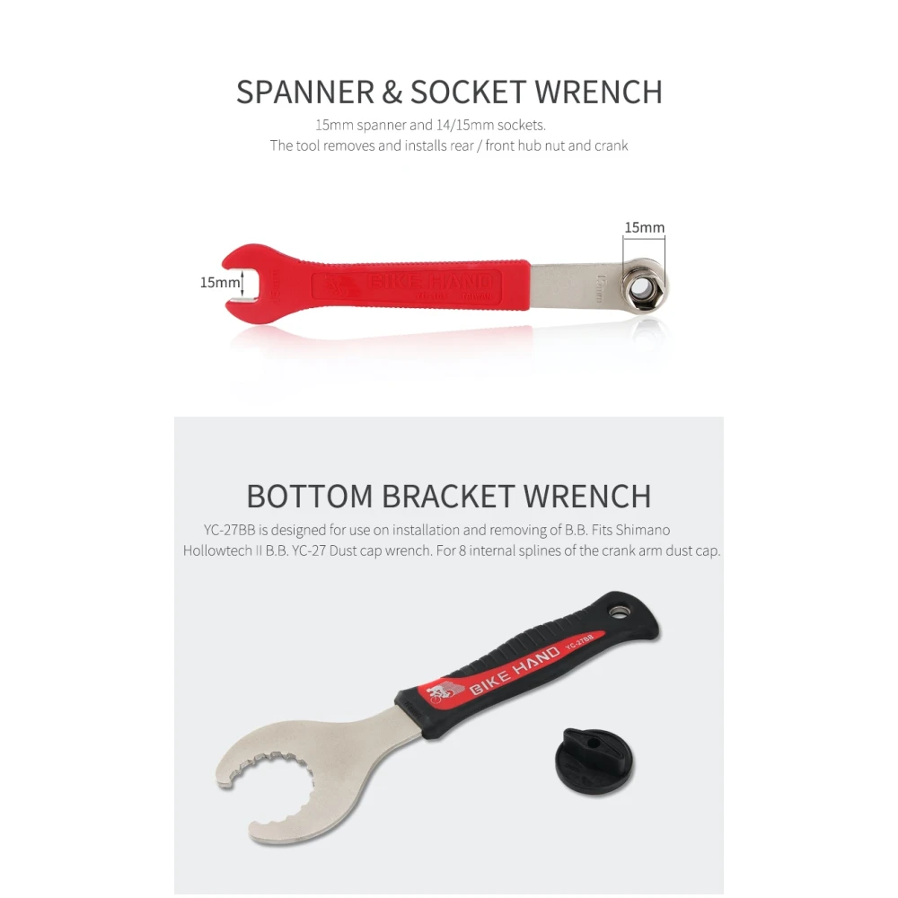 Set completo de herramientas para mantenimiento de bicicletas Bikehand