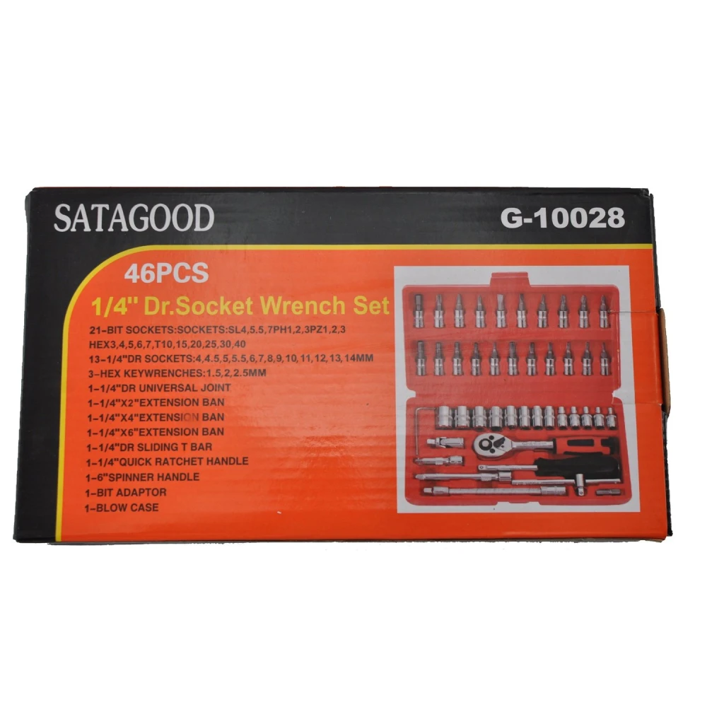 1/4 Zoll Steckschlüssel-Set 46-teilig TSX TOOL für Auto und Heimwerken