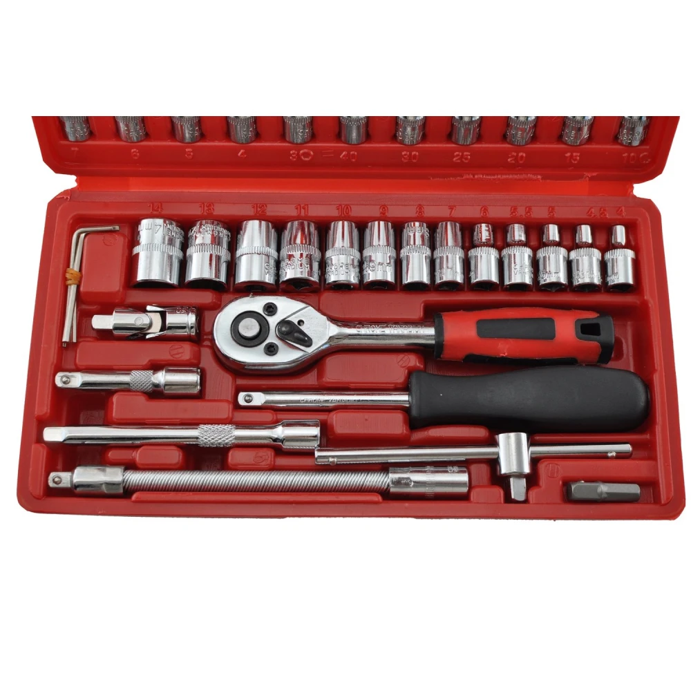 1/4 Zoll Steckschlüssel-Set 46-teilig TSX TOOL für Auto und Heimwerken