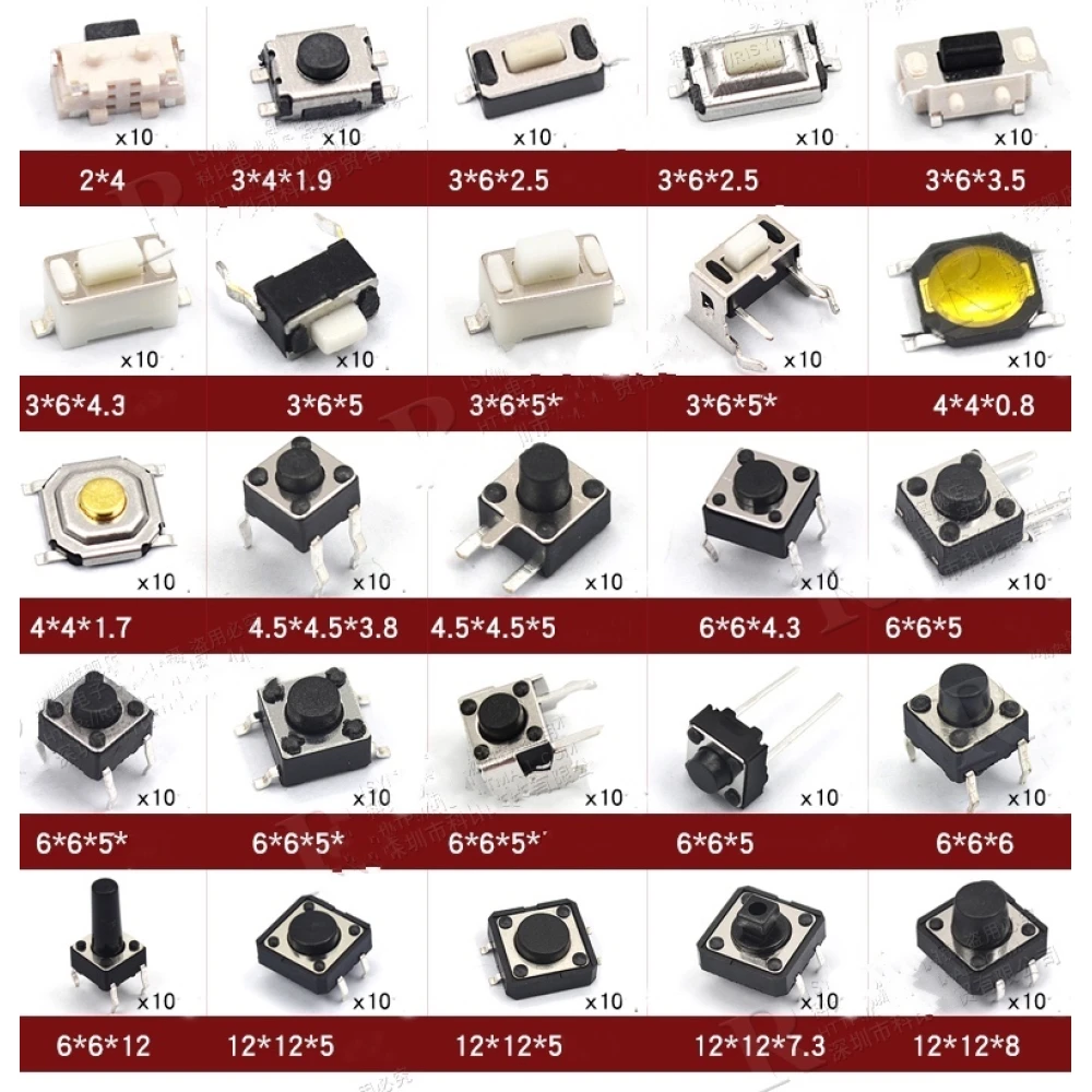 Taster-Set 250 Stück mit 25 Varianten satkit