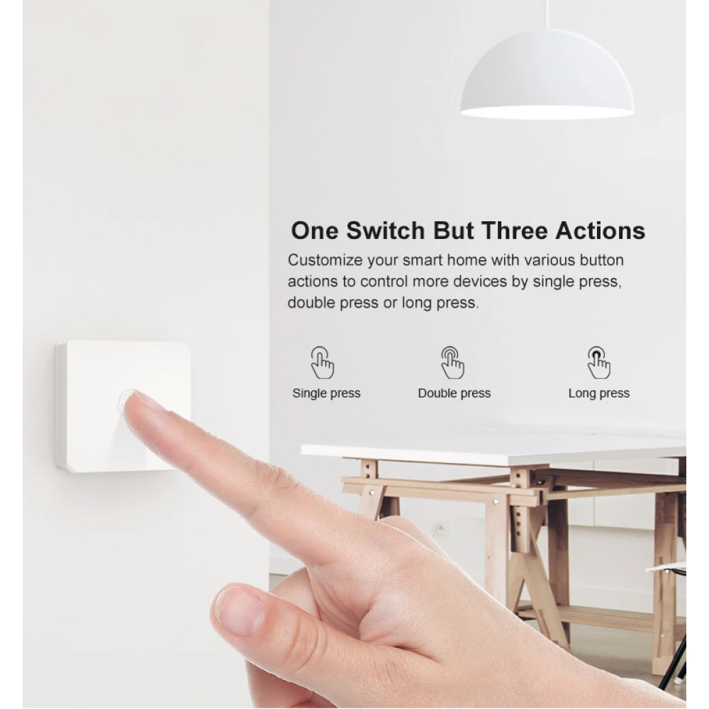 Interruptor SONOFF SNZB-01 instalado en pared para smart home