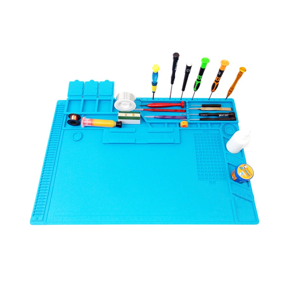 Hitzebeständige Silikonmatte 500º für Handy- und PC-Reparatur 48x32cm