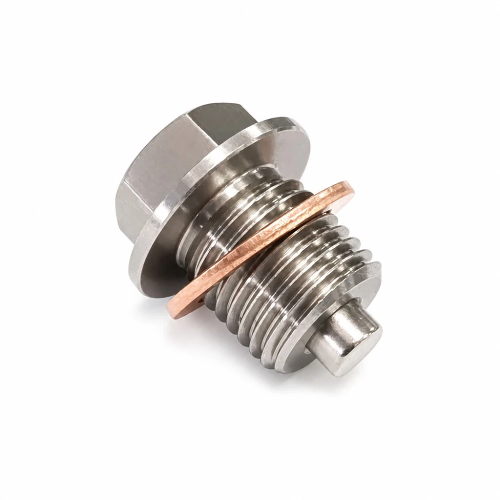 Magnetischer Ölablassschrauben Edelstahl M20 x 1,5 mit Dichtung - Ölwanne Auto Motorrad