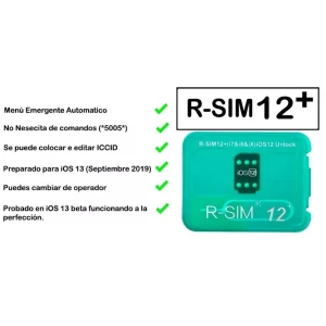 R-SIM 12 Unlock-Karte für iPhone 5s, 6, 6s, 7, 8 und X für iOS 11 und iOS 12
