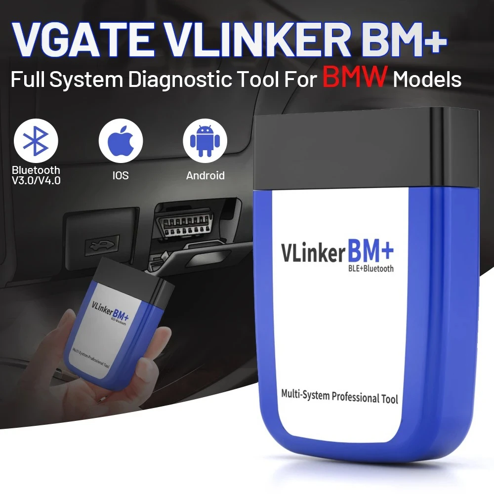 Vgate vLinker BM+ OBD2 Bluetooth-Scanner für BMW und MINI mit iOS und Android