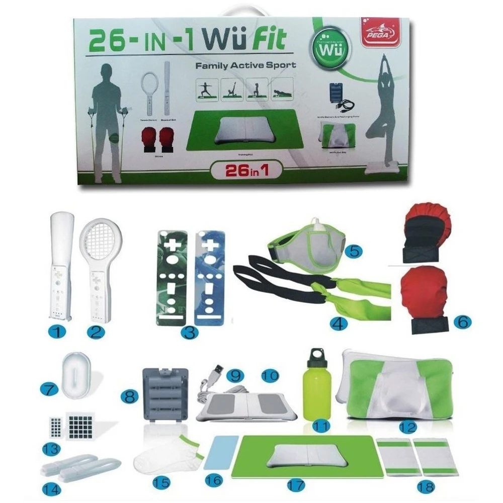 Wii Fit 26-in-1 Family Active Sports Pack – Komplettes Zubehör-Set