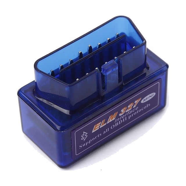 Mini ELM327 Bluetooth v2.1 mit transparentem blauem Gehäuse